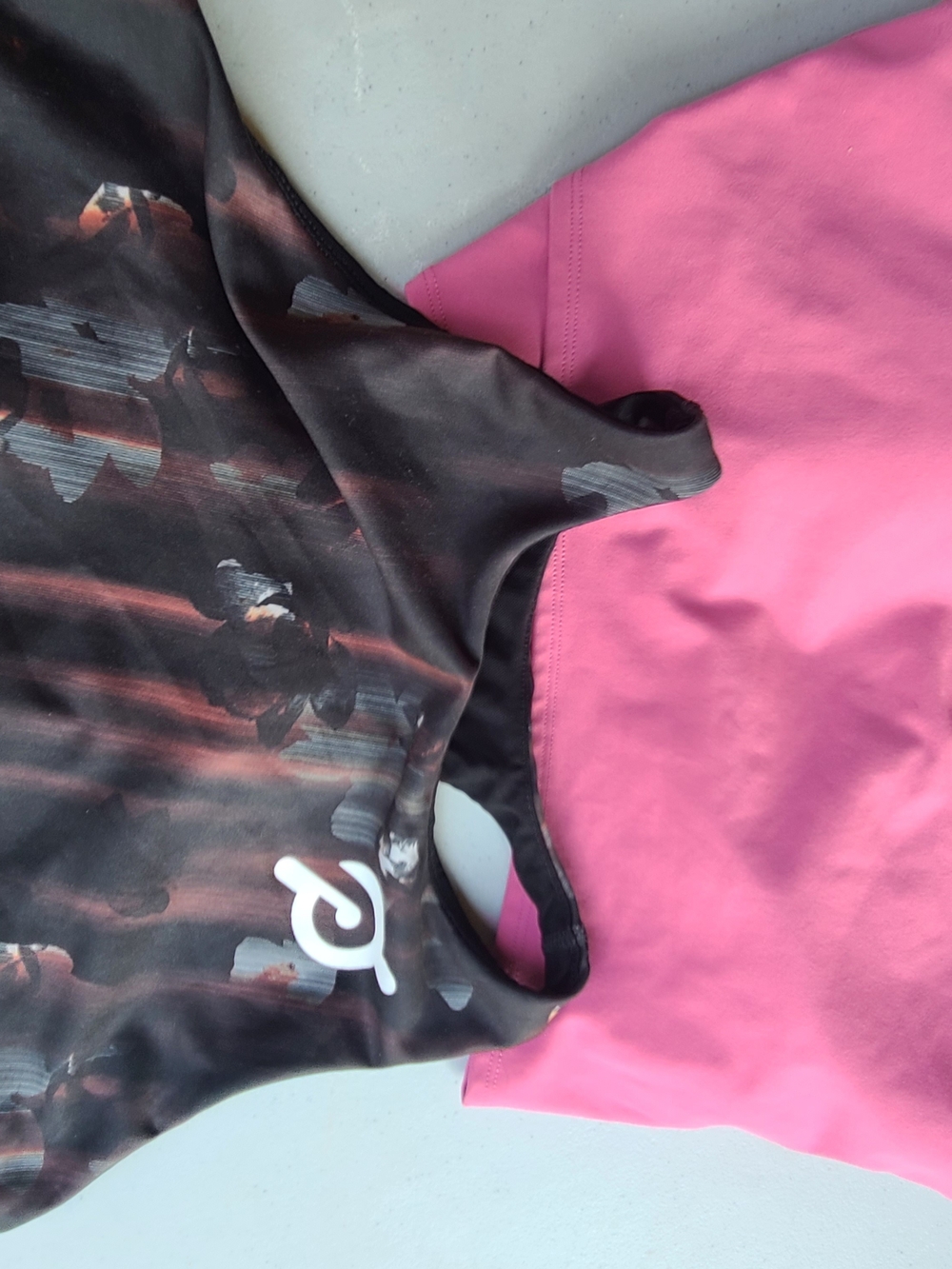 Peloton Black Floral & Pink Sports Bra Bundle